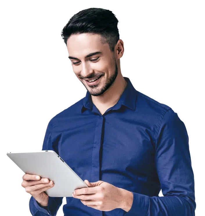 Businesswoman holding tablet