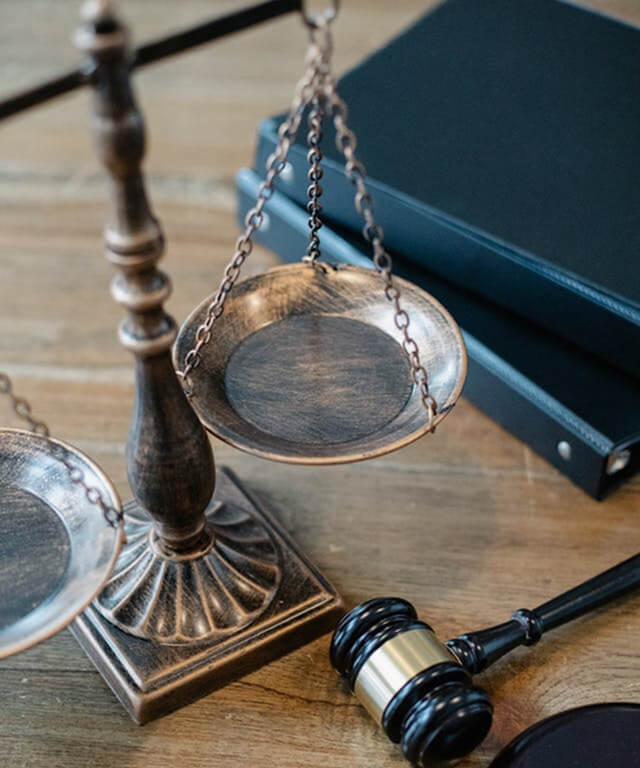 Law and justice scale with gavel