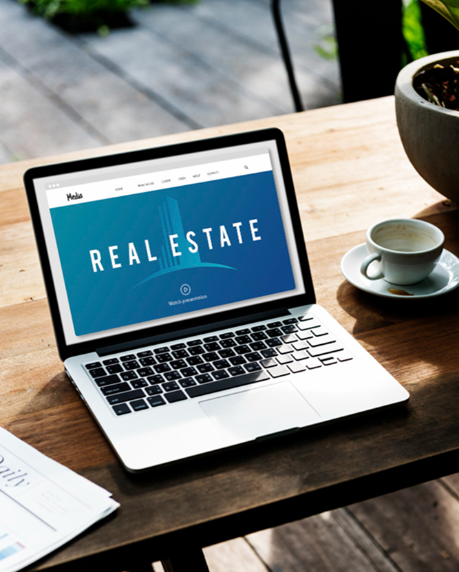 Laptop showing real estate website